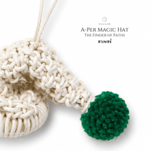 Load image into Gallery viewer, Christmas Hat - Green- Christmas ornaments Thailand - Macrame by Nicha - Zoom In