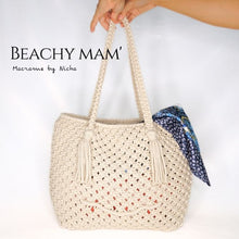Load image into Gallery viewer, BEACHY MAM' -  MACRAME BAG - กระเป๋ามาคราเม่สีชมพู - กระเป๋าชายหาด - ทำมือ - Sunglasses