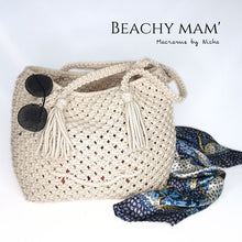 Load image into Gallery viewer, BEACHY MAM' -  MACRAME BAG - กระเป๋ามาคราเม่สีชมพู - กระเป๋าชายหาด - ทำมือ - On shelf