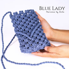 Load image into Gallery viewer, BLUE LADY - MACRAME BAG - กระเป๋ามาคราเม่สีฟ้า - กระเป๋าทำมือ - Handbag