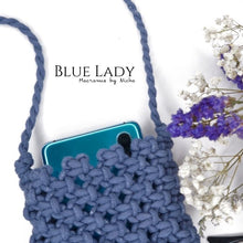 Load image into Gallery viewer, BLUE LADY - MACRAME BAG - กระเป๋ามาคราเม่สีฟ้า - กระเป๋าทำมือ - On shelf