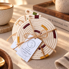 โหลดรูปภาพลงในเครื่องมือใช้ดูของ Gallery ที่รองแก้ว - Fabric Coaster - Made in Thailand - Macrame by Nicha