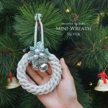 Load image into Gallery viewer, THE MINI CHRISTMAS WREATH - RIBBONS & HOLLY FLOWERS - CHRISTMAS DECORATIONS