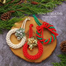 Load image into Gallery viewer, THE MINI CHRISTMAS WREATH - RIBBONS & HOLLY FLOWERS - CHRISTMAS DECORATIONS