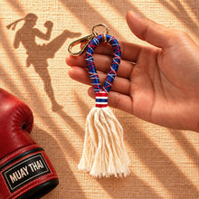 โหลดรูปภาพลงในเครื่องมือใช้ดูของ Gallery Muay Thai Mongkhon Premium Tassel Keychains - พวงกุญแจมงคลมวยไทยพู่สีครีม - Hand - ของชำร่วยและของขวัญปีใหม่ - Corporate Gifts - Macrame by Nicha