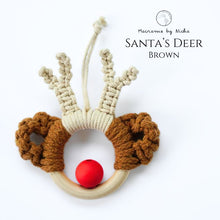 Load image into Gallery viewer, Santa_s_Deer_Brown_-_Christmas_Ornaments_made_in_Thailand_-_Akha_women_in_Chiang_Rai_-_Macrame_by_Nicha
