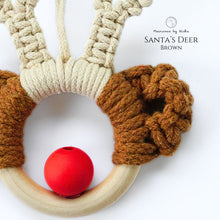 Load image into Gallery viewer, Santa_s_Deer_Brown_-_Christmas_Ornaments_made_in_Thailand_-_Akha_women_in_Chiang_Rai_-_Macrame_by_Nicha_Zoom