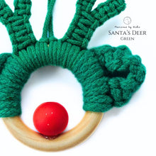 Load image into Gallery viewer, Santa_s_Deer_Green-_Christmas_Ornaments_made_in_Thailand_-_Akha_women_in_Chiang_Rai_-_Macrame_by_Nicha_Zoom
