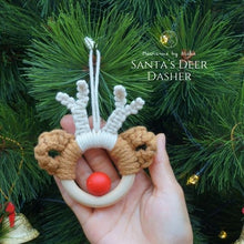 Load image into Gallery viewer, Santa_s_Deer_brown_-_-_Christmas_decoration_made_in_Chiang_Rai_by_Akha_women_-_Thailand_-_Macrame_by_Nicha