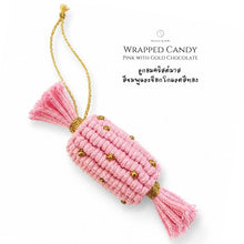 โหลดรูปภาพลงในเครื่องมือใช้ดูของ Gallery Wrapped Candy Pink and Gold chocolate - Christmas ornaments Thailand - Macrame by Nicha