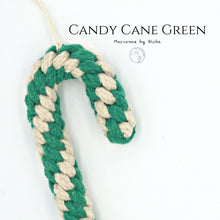 Load image into Gallery viewer, Green Candy Cane - Christmas decorations - ซานตาครอส- ตกแต่งต้นคริสต์มาส - Macrame by Nicha - ซื้อของตกแต่งคริสต์มาส2