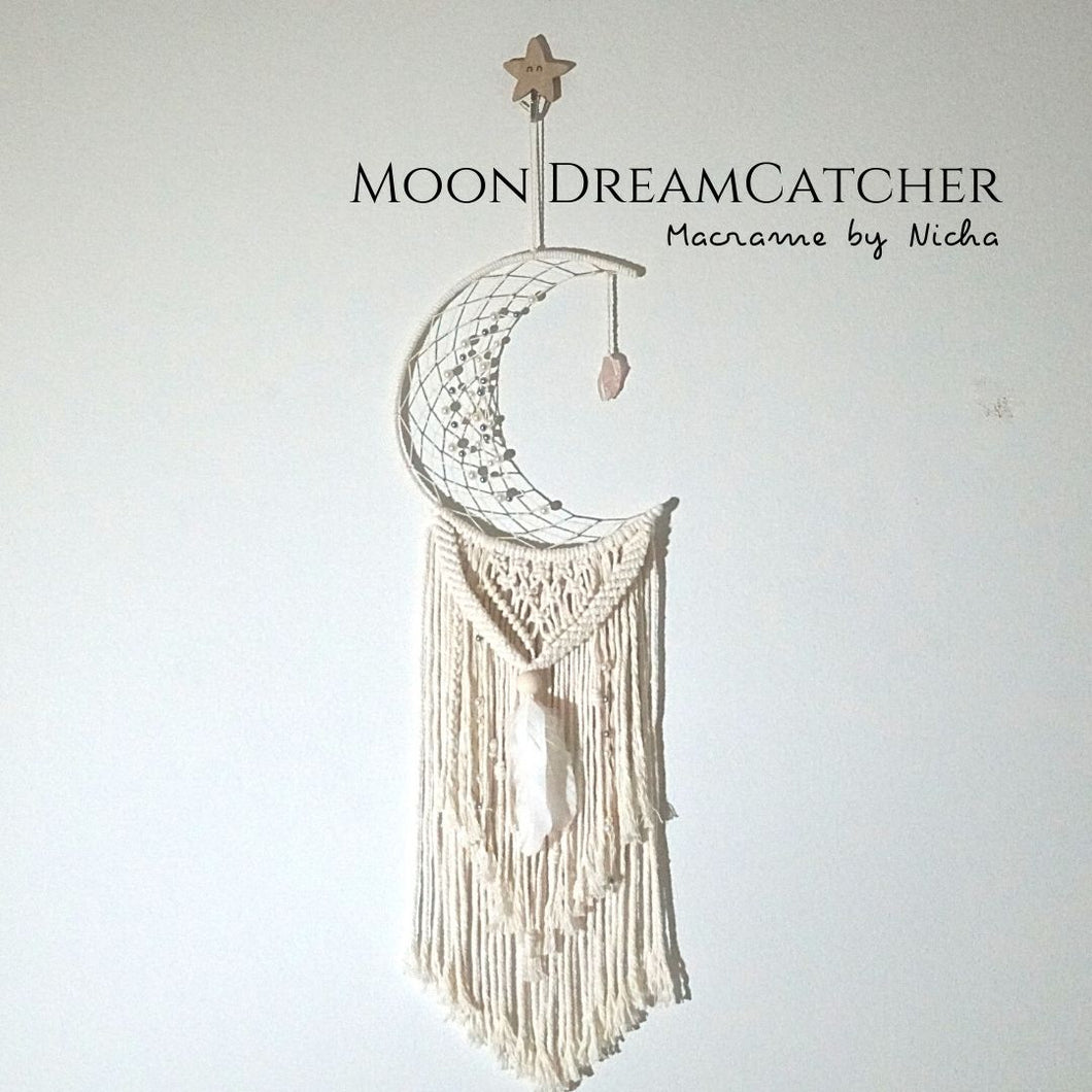 MOON DREAMCATCHER - ตาข่ายดักฝัน พระจันทร์ - The Crescent Moon dream catcher8