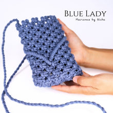 Load image into Gallery viewer, BLUE LADY - MACRAME BAG - กระเป๋ามาคราเม่สีฟ้า - กระเป๋าทำมือ - Handbag

