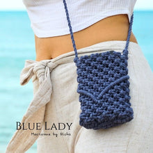 Load image into Gallery viewer, BLUE LADY - MACRAME BAG - กระเป๋ามาคราเม่สีฟ้า - กระเป๋าทำมือ - model
