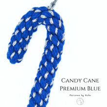 Load image into Gallery viewer, CANDY CANE PREMIUM - BLUE -  ลูกกวาดไม้เท้า - ของตกแต่งคริสต์มาส - Christmas Ornaments Thailand - Macrame by Nicha - Online shop - Zoom
