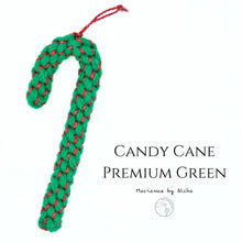 Load image into Gallery viewer, CANDY CANE PREMIUM - GREEN -  ลูกกวาดไม้เท้า - ของตกแต่งคริสต์มาส - Christmas Ornaments Thailand - Macrame by Nicha - Online shop
