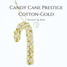 Load image into Gallery viewer, CANDY CANE PRESTIGE COTTON-GOLD -  ลูกกวาดไม้เท้า - ของตกแต่งคริสต์มาส- Christmas Ornaments Thailand - Macrame by Nicha - Online shop 
