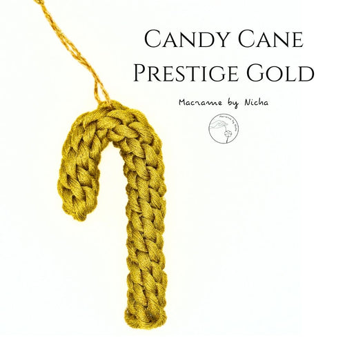 CANDY CANE PRESTIGE GOLD -  ลูกกวาดไม้เท้า - ของตกแต่งคริสต์มาส- Christmas Ornaments Thailand - Macrame by Nicha - Online shop