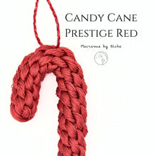 Load image into Gallery viewer, CANDY CANE PRESTIGE RED -  ลูกกวาดไม้เท้า - ของตกแต่งคริสต์มาส- Christmas Ornaments Thailand - Macrame by Nicha - Online shop - Zoom
