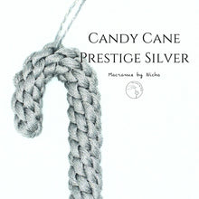 Load image into Gallery viewer, CANDY CANE PRESTIGE SILVER -  ลูกกวาดไม้เท้า - ของตกแต่งคริสต์มาส- Christmas Ornaments Thailand - Macrame by Nicha - Online shop - Zoom
