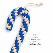 Load image into Gallery viewer, Candy Cane Blue - Christmas ornaments Thailand - Macrame by Nicha - Zoom in
