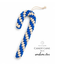 Load image into Gallery viewer, Candy Cane Blue - Christmas ornaments Thailand - Macrame by Nicha

