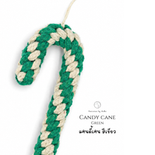 Load image into Gallery viewer, Candy Cane Green - Christmas ornaments Thailand - Macrame by Nicha - Zoom in

