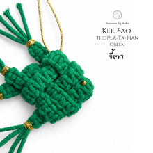 Load image into Gallery viewer, Christmas Fish Pla Ta Pian Green - Christmas ornaments Thailand - - Macrame by Nicha - Zoom in
