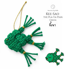 Load image into Gallery viewer, Christmas Fish Pla Ta Pian Green - Christmas ornaments Thailand - - Macrame by Nicha
