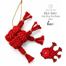 Load image into Gallery viewer, Christmas Fish Pla Ta Pian Red - Christmas ornaments Thailand - - Macrame by Nicha
