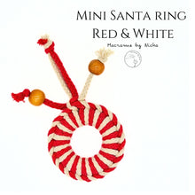 Load image into Gallery viewer, MINI SANTA&#39;S RING RED&amp;WHITE-  พวงหรีดคริสต์มาสเล็ก - ของตกแต่งคริสต์มาส - Christmas Ornaments Thailand - Macrame by Nicha - Online shop 
