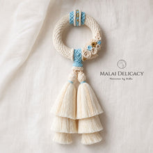 Load image into Gallery viewer, Malai Delicacy Fair Blue - Flower Garland  Macrame by Nicha- Full Body
