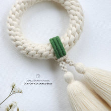 โหลดรูปภาพลงในเครื่องมือใช้ดูของ Gallery Malai Petite Purity - Custom-Coloured Belt - Green - a Premium Gift - Macrame by Nicha - Zoom In
