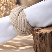 โหลดรูปภาพลงในเครื่องมือใช้ดูของ Gallery ห่วงผ้าเช็ดปากผ้าฝ้าย ทำมือ - Off-white - Handmade Napkin RIng - Made in Thailand - Macrame by Nicha
