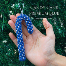 Load image into Gallery viewer, On tree - CANDY CANE PREMIUM - BLUE-  ลูกกวาดไม้เท้า - ของตกแต่งคริสต์มาส - Christmas Ornaments Thailand - Macrame by Nicha - Online shop
