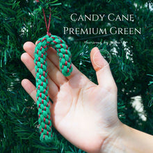Load image into Gallery viewer, On tree - CANDY CANE PREMIUM - GREEN-  ลูกกวาดไม้เท้า - ของตกแต่งคริสต์มาส - Christmas Ornaments Thailand - Macrame by Nicha - Online shop
