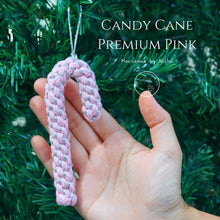 Load image into Gallery viewer, On tree - CANDY CANE PREMIUM - PINK -  ลูกกวาดไม้เท้า - ของตกแต่งคริสต์มาส - Christmas Ornaments Thailand - Macrame by Nicha - Online shop
