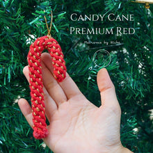 Load image into Gallery viewer, On tree - CANDY CANE PREMIUM - RED -  ลูกกวาดไม้เท้า - ของตกแต่งคริสต์มาส - Christmas Ornaments Thailand - Macrame by Nicha - Online shop

