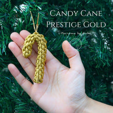 Load image into Gallery viewer, On tree - CANDY CANE PRESTIGE GOLD -  ลูกกวาดไม้เท้า - ของตกแต่งคริสต์มาส- Christmas Ornaments Thailand - Macrame by Nicha - Online shop
