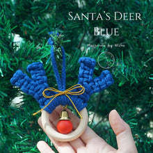 โหลดรูปภาพลงในเครื่องมือใช้ดูของ Gallery On tree- SANTA&#39;S DEER - กวางเรนเดียร์คริสต์มาส - ของตกแต่งคริสต์มาส - Blue
