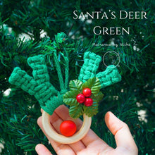 โหลดรูปภาพลงในเครื่องมือใช้ดูของ Gallery On tree- SANTA&#39;S DEER - กวางเรนเดียร์คริสต์มาส - ของตกแต่งคริสต์มาส - Green
