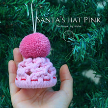 Load image into Gallery viewer, On tree - SANTA&#39;S HAT PINK - หมวกของซานต้า - ของตกแต่งคริสต์มาส - Christmas Ornaments Thailand - Macrame by Nicha - Online shop
