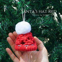 Load image into Gallery viewer, On tree - SANTA&#39;S HAT RED- หมวกของซานต้า - ของตกแต่งคริสต์มาส - Christmas Ornaments Thailand - Macrame by Nicha - Online shop
