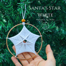 Load image into Gallery viewer, On tree- SANTA&#39;S STAR WHITE - ดวงดาวแห่งซานต้า - ของตกแต่งคริสต์มาส - Christmas Ornaments - Thailand - Macrame by Nicha
