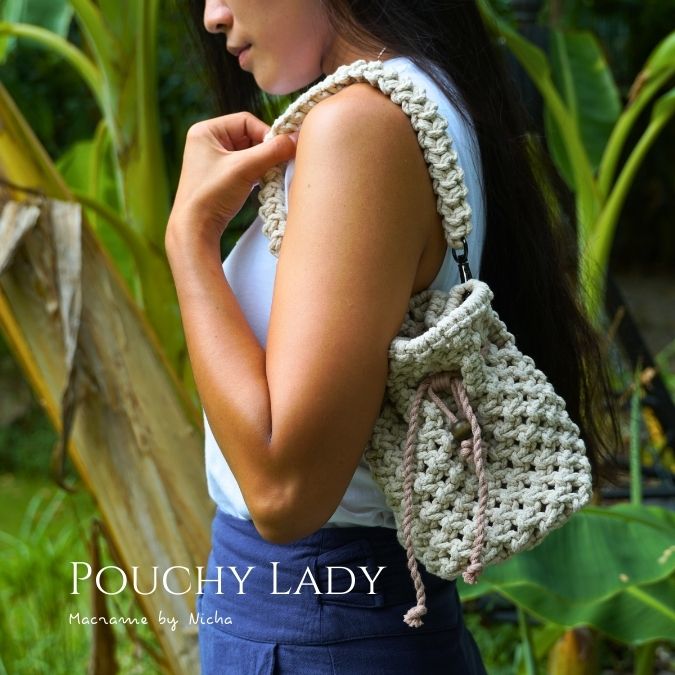 POUCHY LADY - MACRAME BAG - กระเป๋ามาคราเม่ - กระเป๋าทำมือ - Lady Bag Thailand
