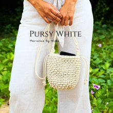 Load image into Gallery viewer, PURSY LADY - MACRAME BAG - กระเป๋ามาคราเม่สีขาว - กระเป๋าทำมือ - Macrame by Nicha Thailand - Lady Bag
