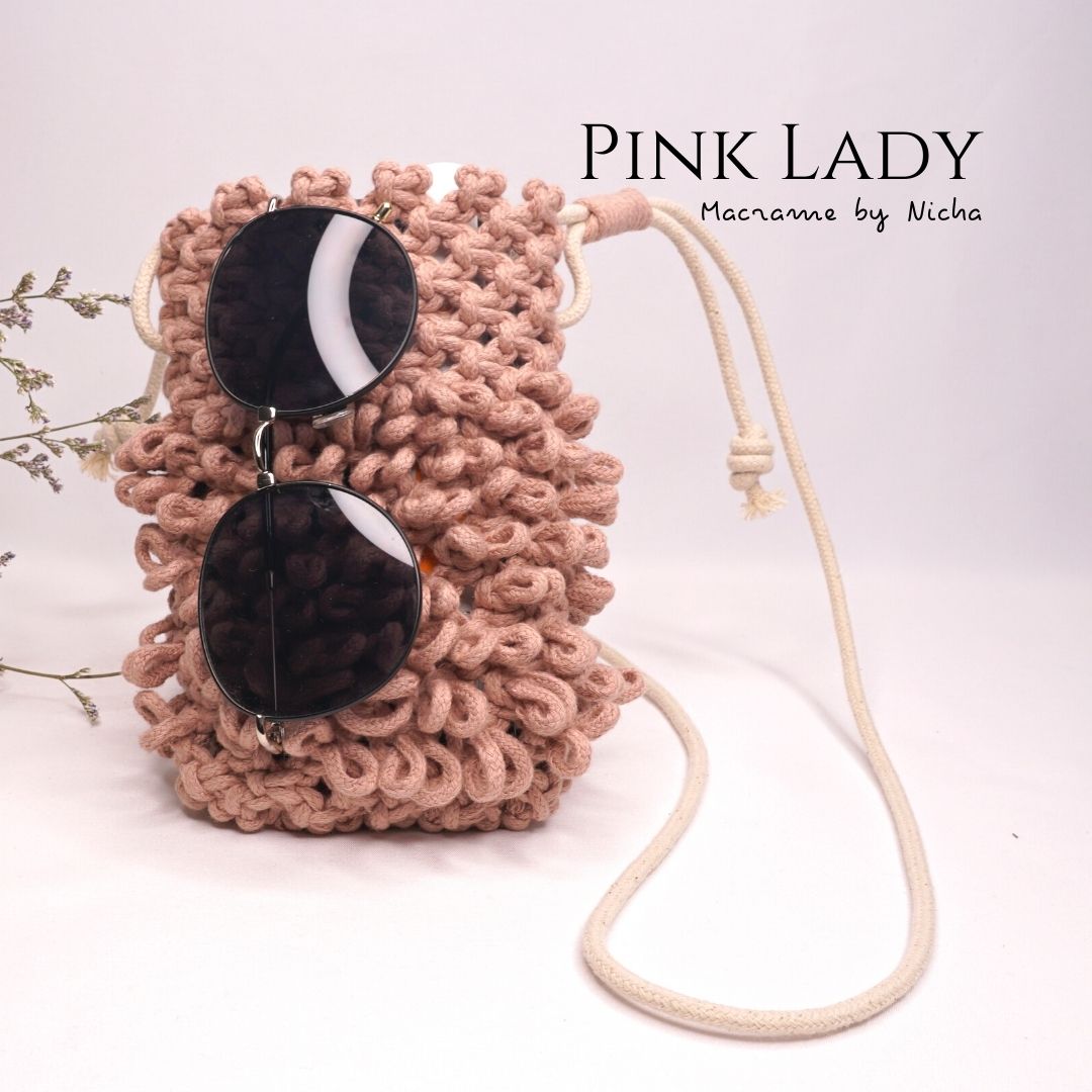 The Pink Lady Macrame Bag One of the Cutest of our Boutique Macrame by Nicha