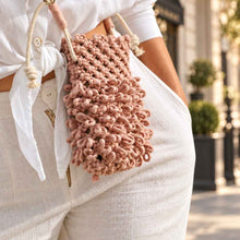 โหลดรูปภาพลงในเครื่องมือใช้ดูของ Gallery Pink Lady Bag - กระเป๋ามาคราเม่สีชมพูใบเล็ก ที่พาไปได้ทุกที่ - Macrame by Nicha - Zoom In
