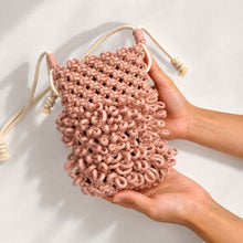 โหลดรูปภาพลงในเครื่องมือใช้ดูของ Gallery Pink Lady Bag - กระเป๋ามาคราเม่สีชมพูใบเล็ก ที่พาไปได้ทุกที่ - Macrame by Nicha - on Hands
