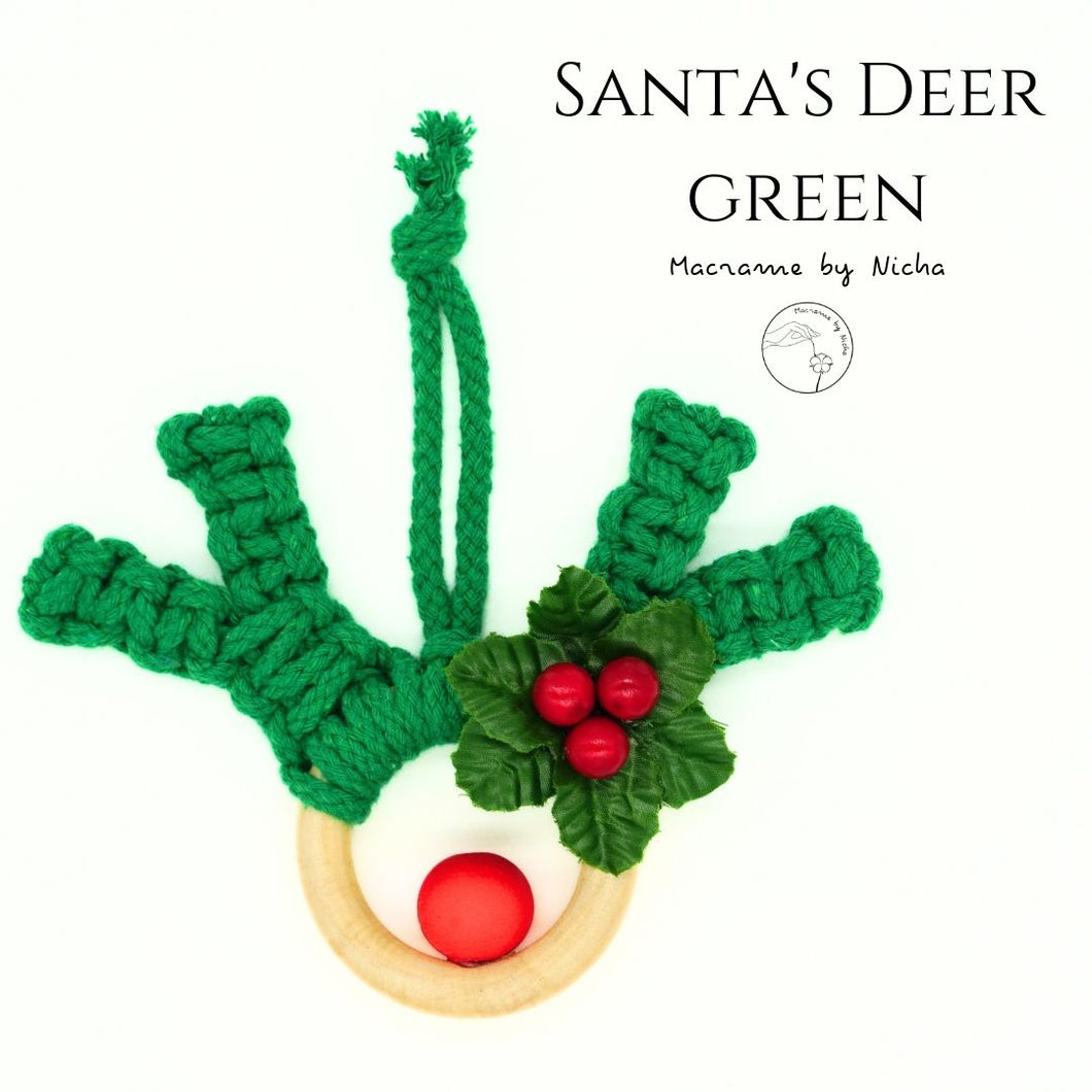 SANTA'S DEER - กวางเรนเดียร์คริสต์มาส - ของตกแต่งคริสต์มาส - Green